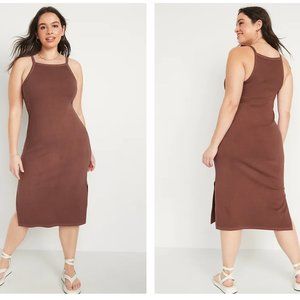 Old Navy Fitted Rib-Knit Midi Cami Dress for Women